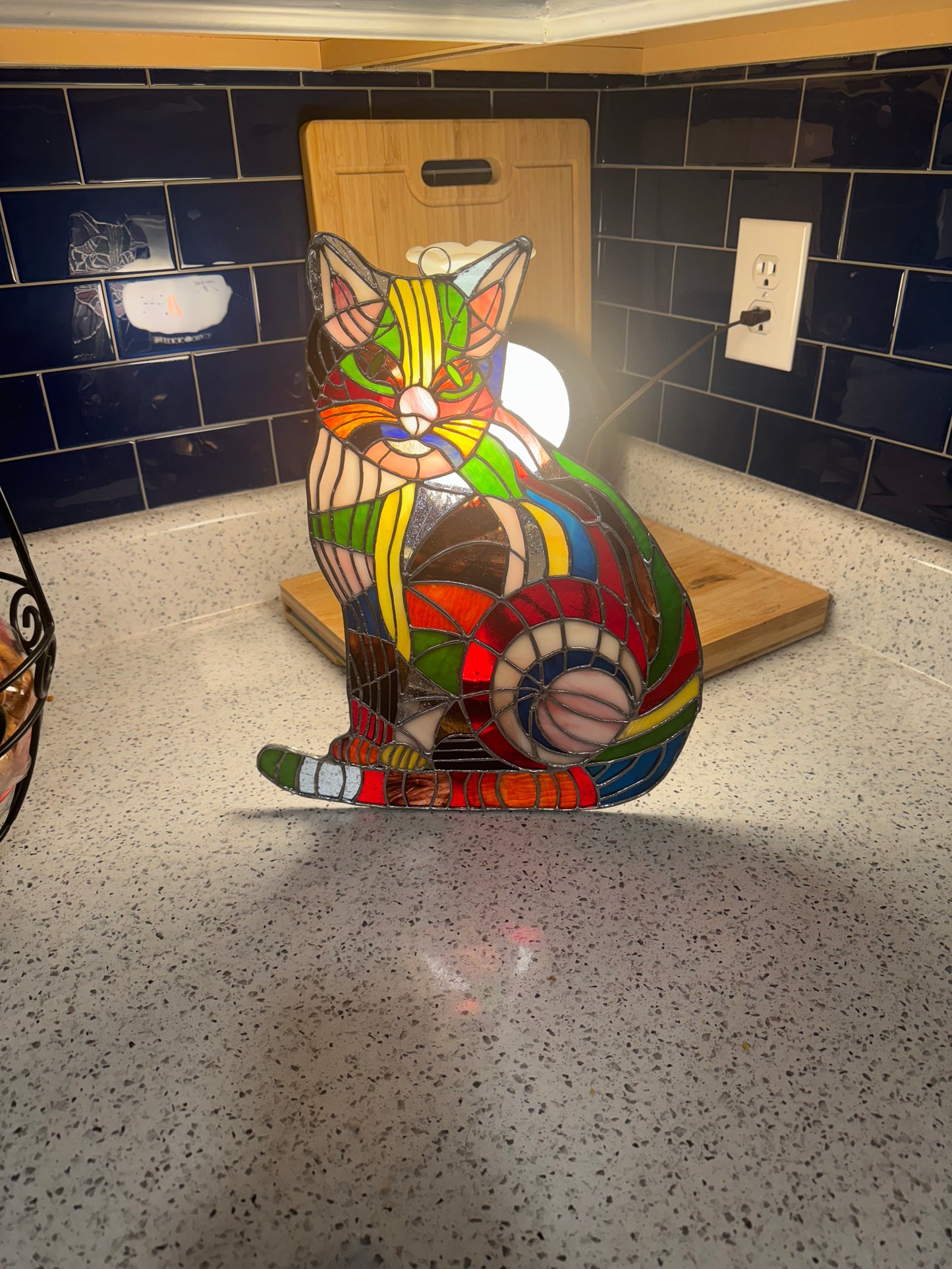 Rainbow Kitty Stained Glass