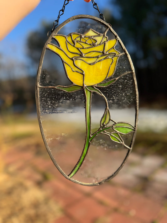 Yellow Rose- Stained Glass